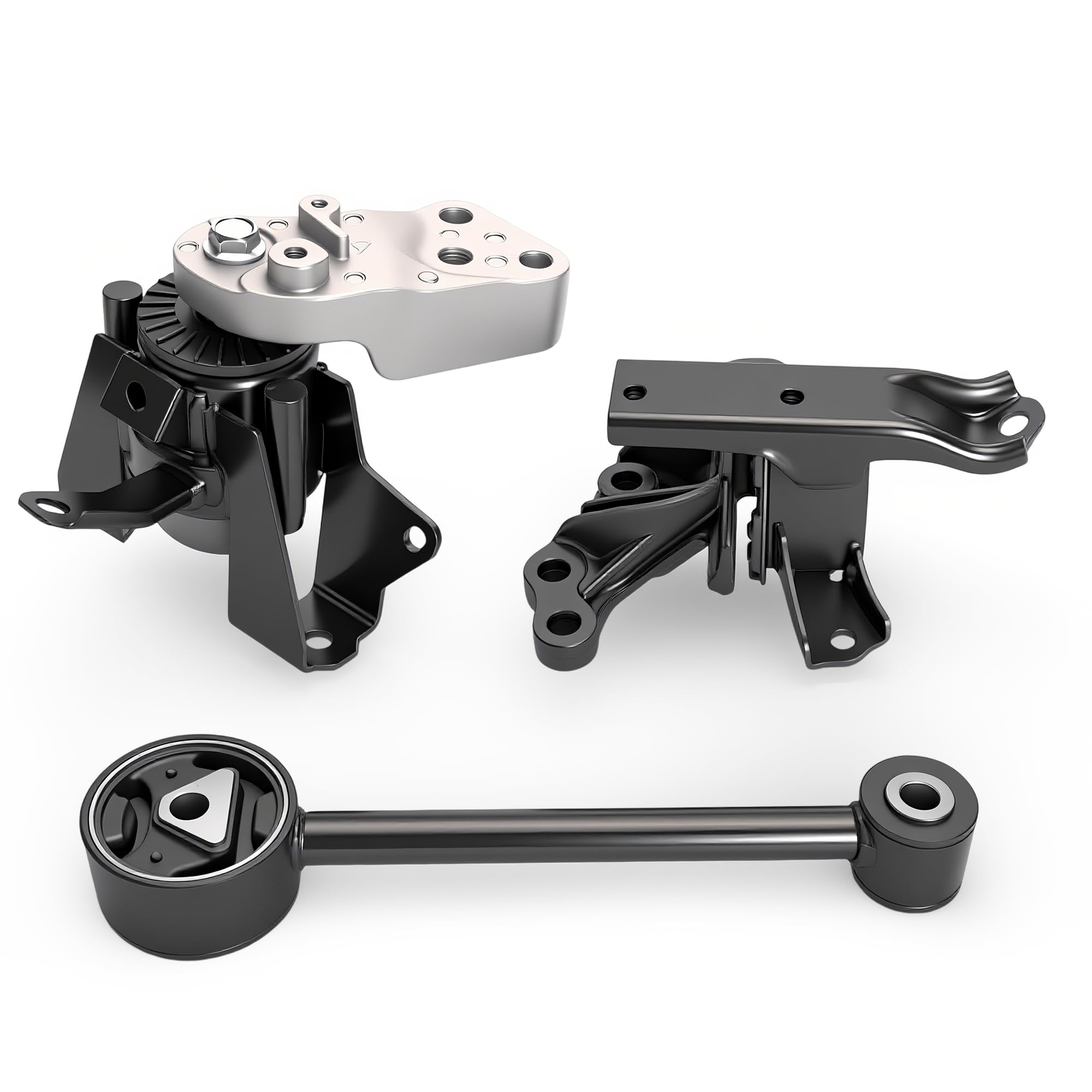 3pcs Engine Motor Mount and Transmission Mounts Kit fit for Mitsubishi Mirage, fit for Mirage G4 1.2L 2014-2022 #2910A106, 1092A096, 1093A146, 2910A318, 8010107, 8010104, Black