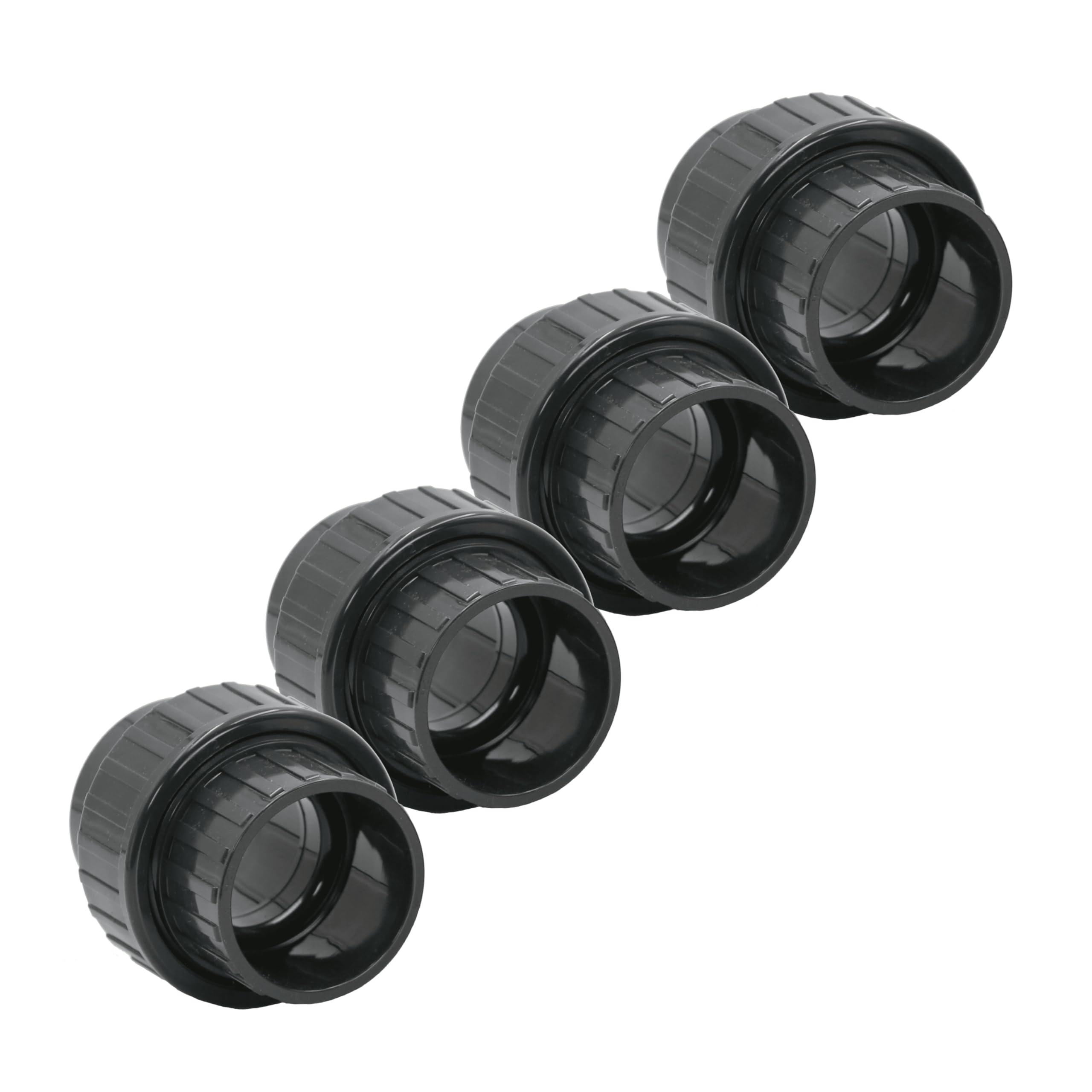 HAF 4 raccordi a vite in PVC da 63 mm, manicotto adesivo x manicotto adesivo, adattatore in PVC-U grigio, PN16 per tubi in PVC, raccordo per piscine, tubi di pressione, tubi e laghetti
