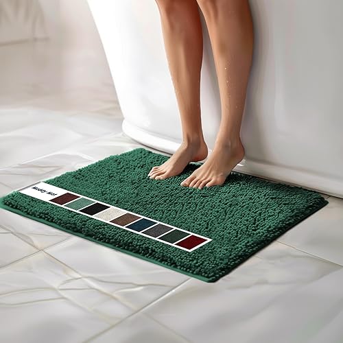 Muddy Mat Alfombras de baño de felpilla de secado rápido, antideslizantes, lavables, extragruesas, suaves y altamente absorbentes, para baño, cocina