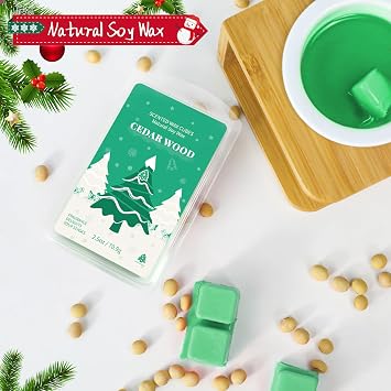 SCENTORINI Christmas Wax Melts, Scented Soy Wax Melts, 4x2.5 oz | Wax Melts Gift Set for Wax Warmer, Cedar Wood, Ginger Bread, Vanilla Cake, Apple & Cinnamon