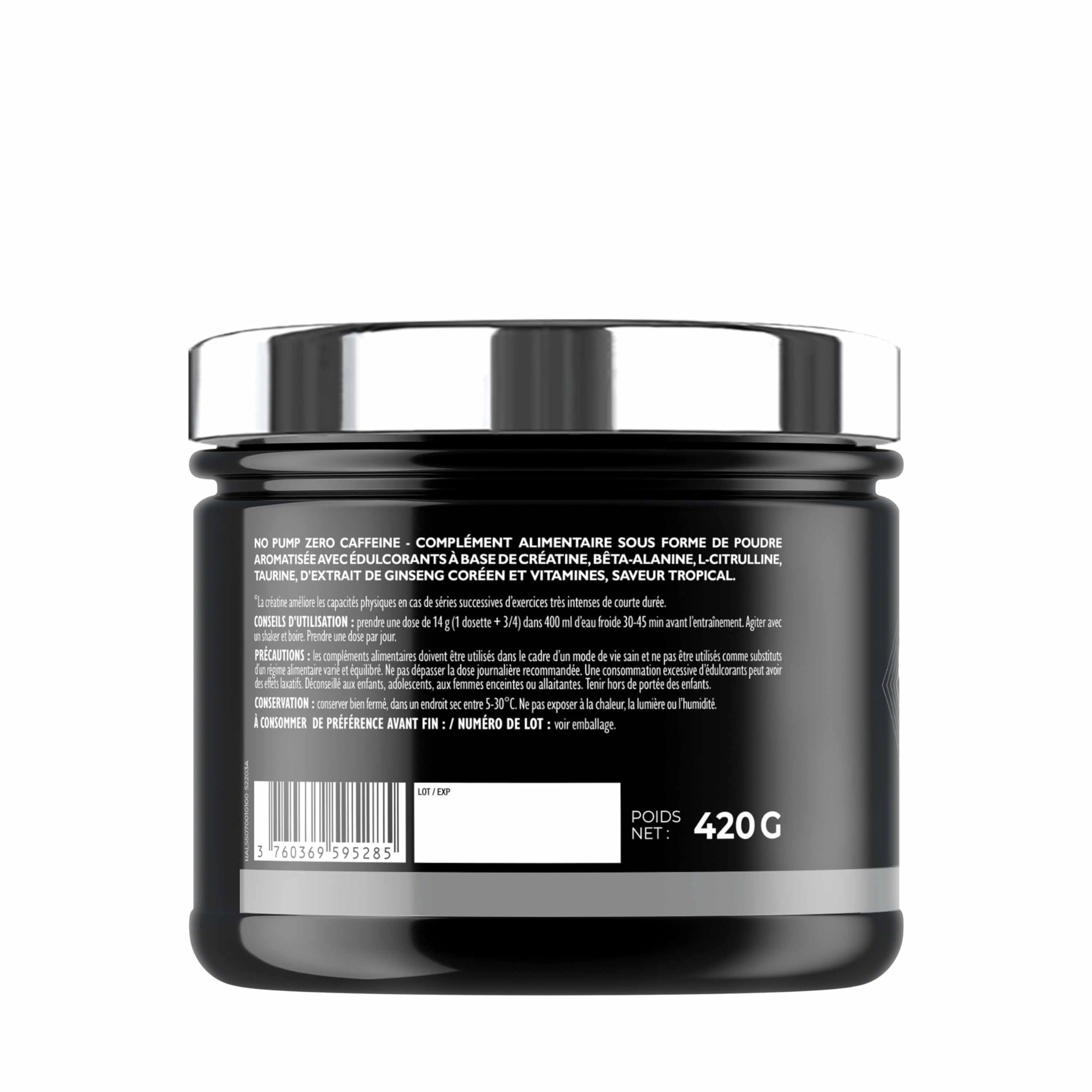 Superset Nutrition | No Pump Zero Caffeine (420g) | PreWorkout | La puissance extrême, la caféine en moins - Tropical