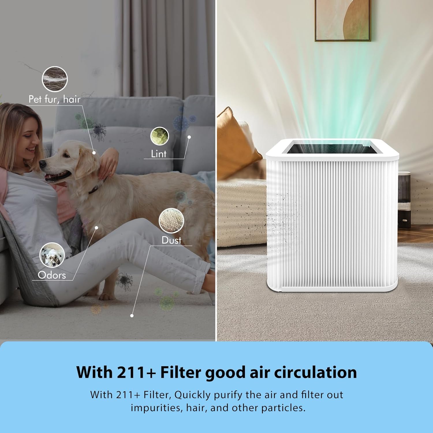 211+ Replacement Filter Compatible with Blue Pure 211 Air Purifiers, 2-in-1 True HEPA Particle and Activated Carbon Filters, 2 Pack - Image 6