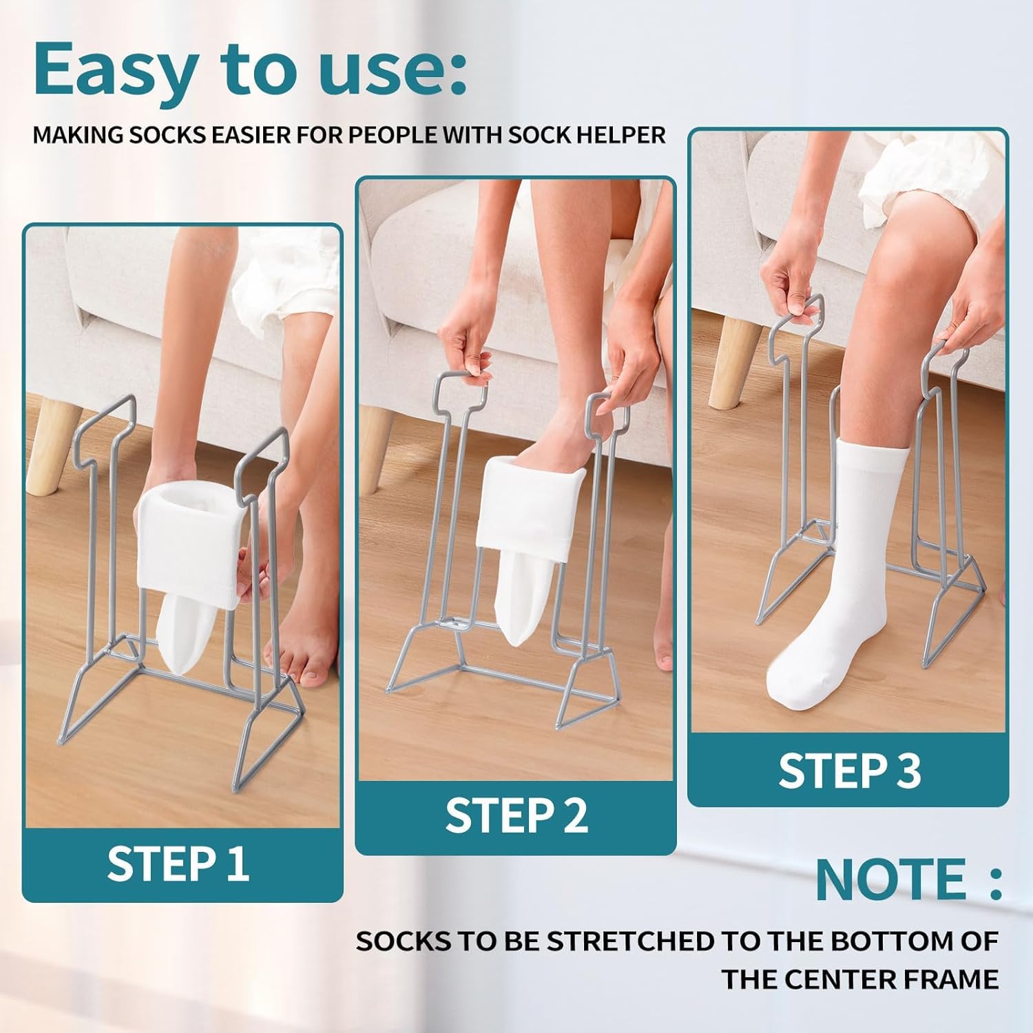 HEYOUTH Infila Calze,Infila Calze per Anziani,Ausilio per calze a compressione,infila Calze Elastiche Compressive per anziani,per un facile utilizzo,per anziani, disabili, mobilità limitata