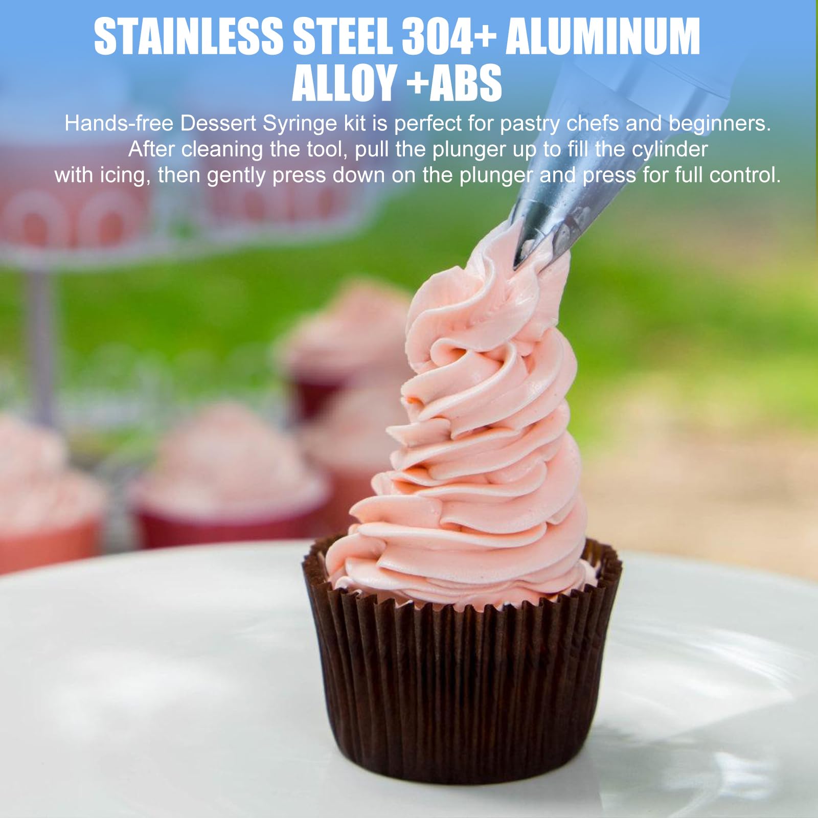 Lot de 34 seringues à gâteau en acier inoxydable - 20 douilles professionnelles - Réutilisables - Accessoires de pâtisserie pour décoration de gâteaux, beignets, cupcakes, pâtisseries