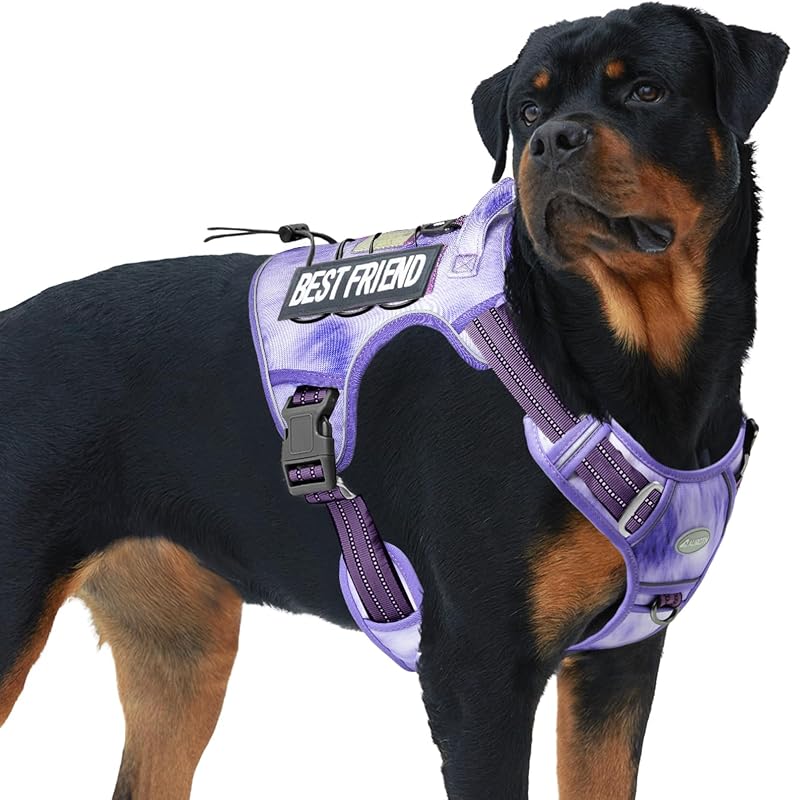 Peitoral Tático AUROTH para Cães Grandes, Vest de Nylon Reforçado com Controle Antipuxão