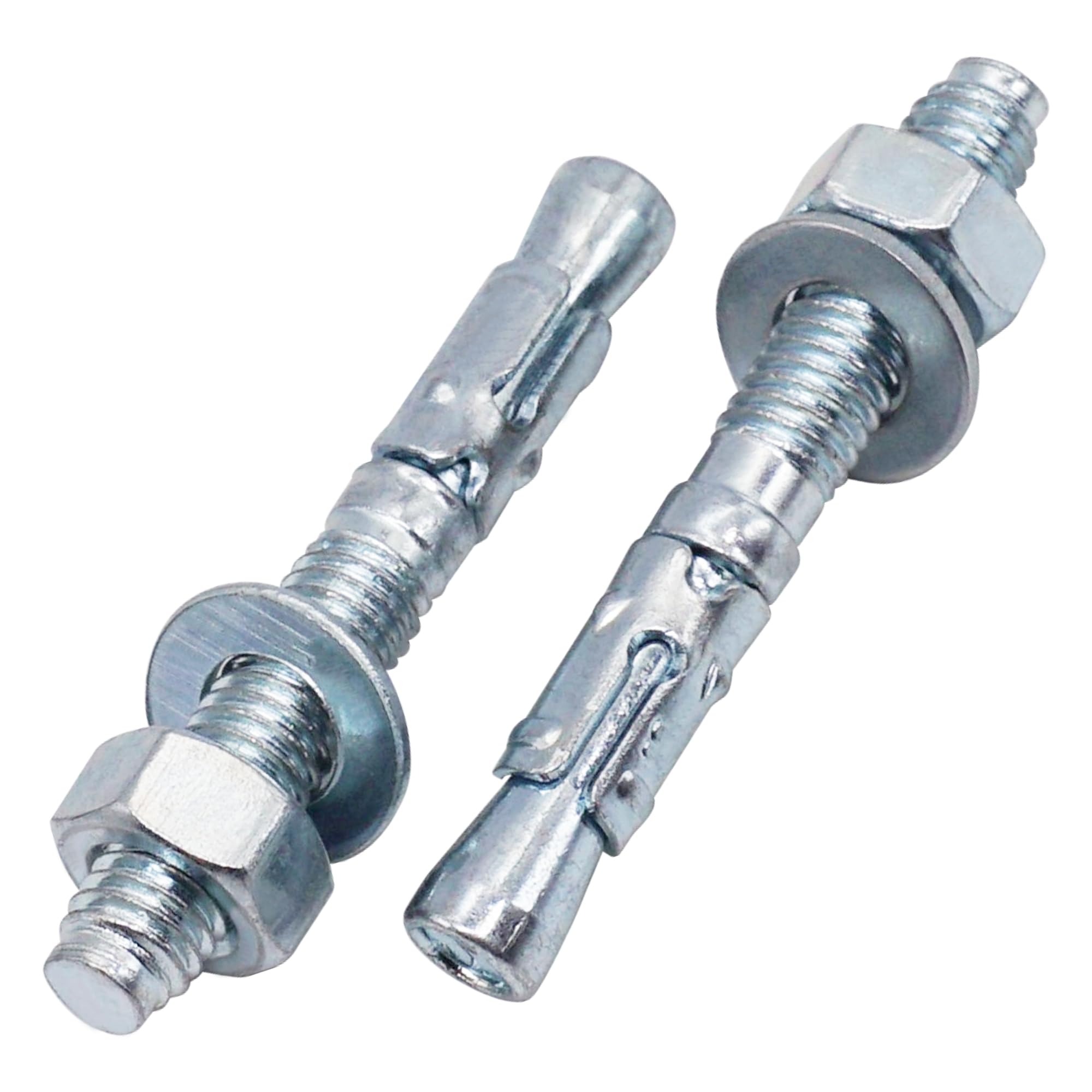 SKIR'CO (12 pcs) Zinc Plated Wedge Anchors M8 x 60 mm, Metal Dowels, Anchor Bolt, Masonry Anchors, Concrete Anchor