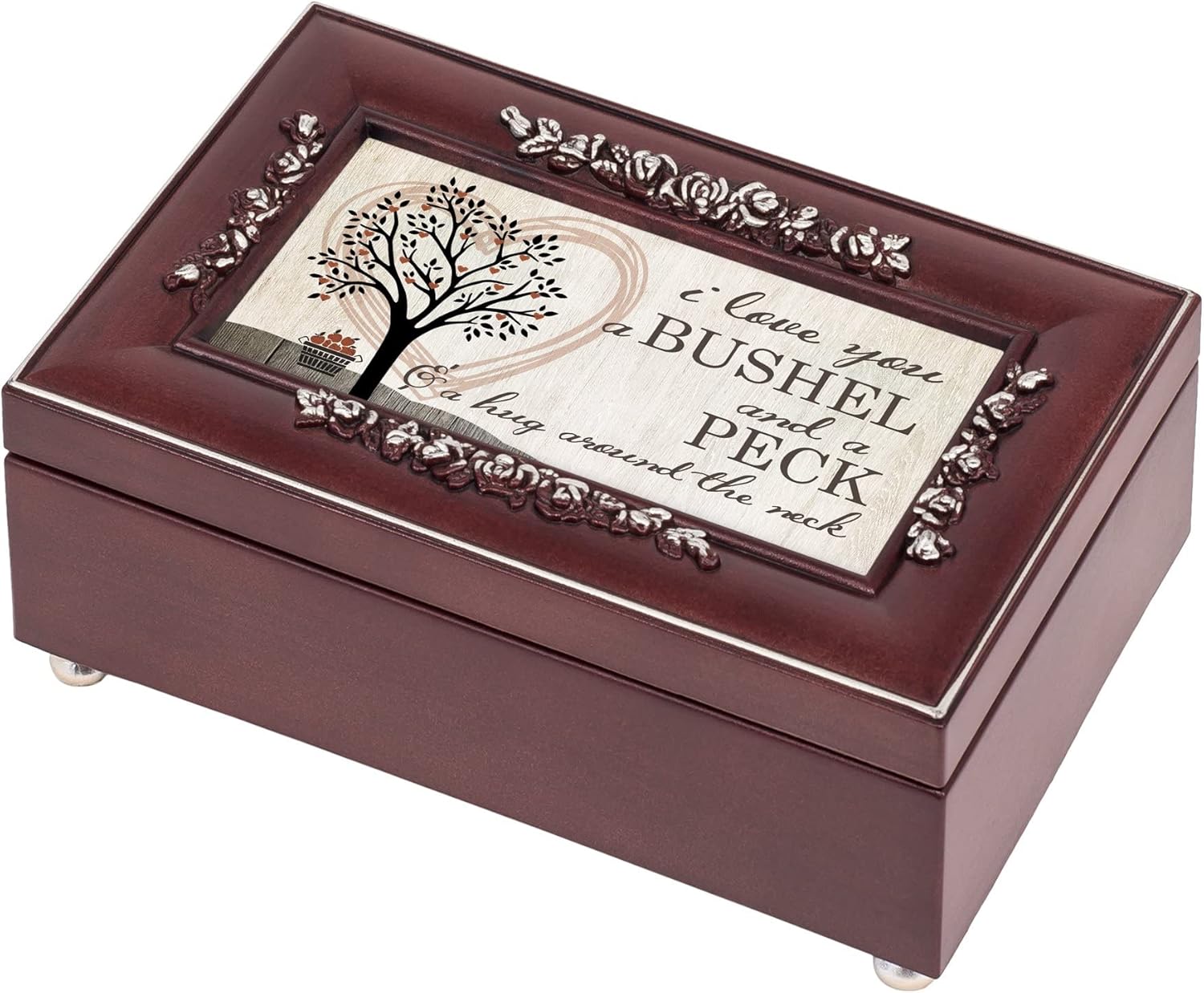 Cottage Garden Love You Bushel Peck Hug Petite Rosewood Jewelry Music Box Plays You are My Sunshine