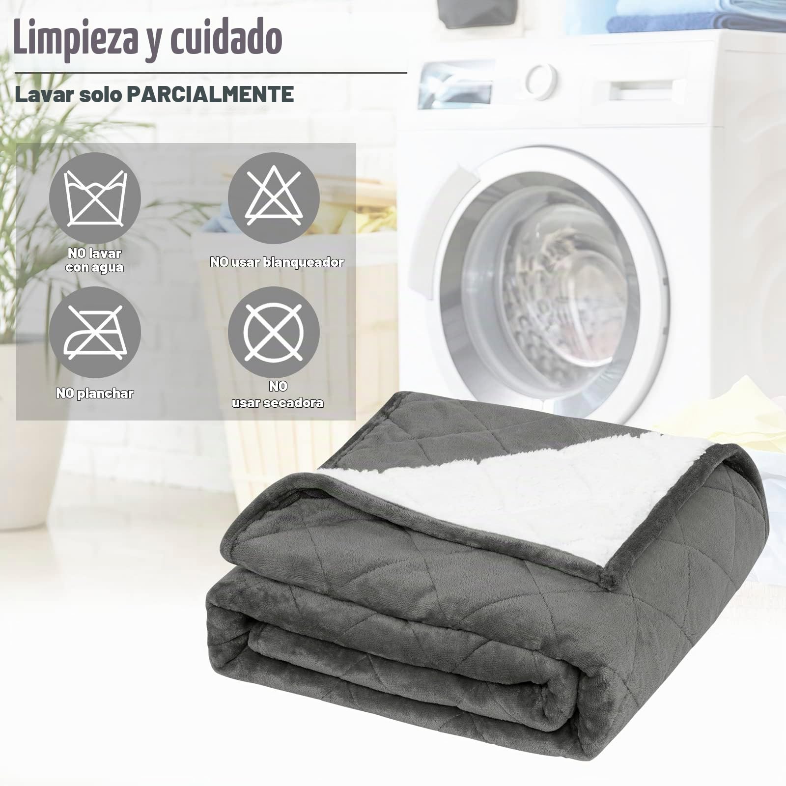 WOLTU Manta Pesada para Adultos 11kg, 150x200 cm, Gris | Manta con Peso de, Suave de Franela