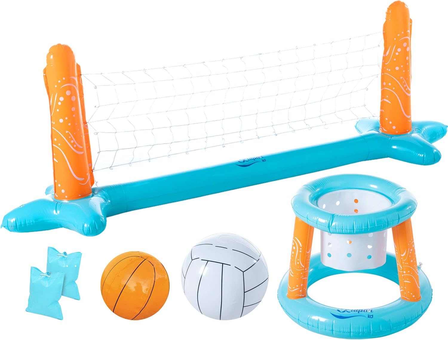 KIDPAR Inflatable Pool Float Set Volleyball Game and