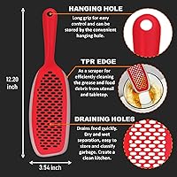 Vista 2 de EZ - Escobilla de cocina con colador de silicona para alimentos, agarres largos, raspadores antideslizantes para ollas, sartenes, cuencos