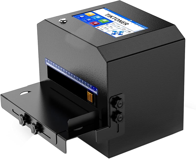 Inkjet Coding Machine with 42ml Fast Dry Ink Cartridge, Date Printing Machine with 7" Touch Screen, Metal Inkjet Coder Print on Various Materials Batch Code Printer for Text Date Lot Number