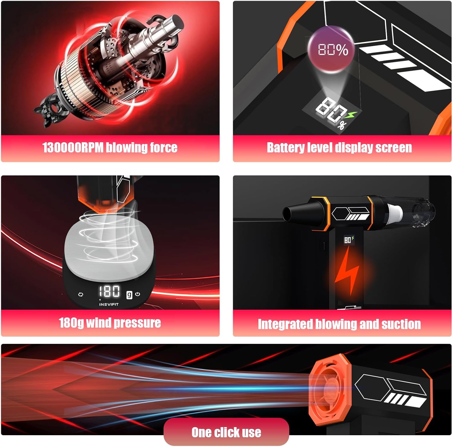 Multifunctional Car Vacuum Cleaners & Blower With Strong Suction Suitable For Comprehensive Cleaning Of Seating Crevices Double Function Vacuum