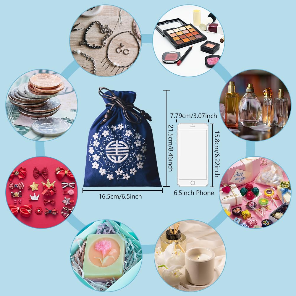 WEBEEDY 5 Ensemble Sashiko Kit Bricolage Thème Lotus Chinois Thé Ensemble De Dessous De Verre Grand Tapis à Thé 1 Pièce, 4 Pièces, Dessous De Verre Brodé Avec Aiguilles à Coudre, Cadeau