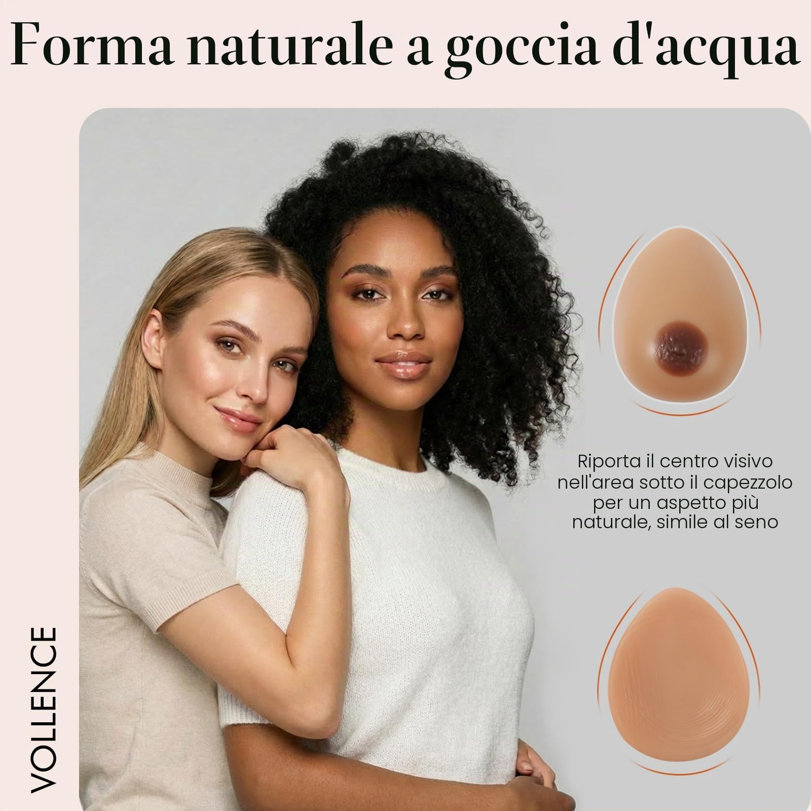 Vollence C Berretto in Silicone Breast Styling Falso Boobs concavo Reggiseno Cuscino Mastectomia Transgender Cosplay Makeup Artist - Suntan