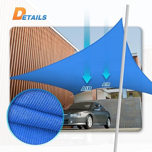 Miniatura 5 de TANG Sunshades Depot - Toldo cuadrado de 16 x 16 pies, toldo cuadrado azul con kit de herrajes, tela rectangular para sombra, bloque U* V para