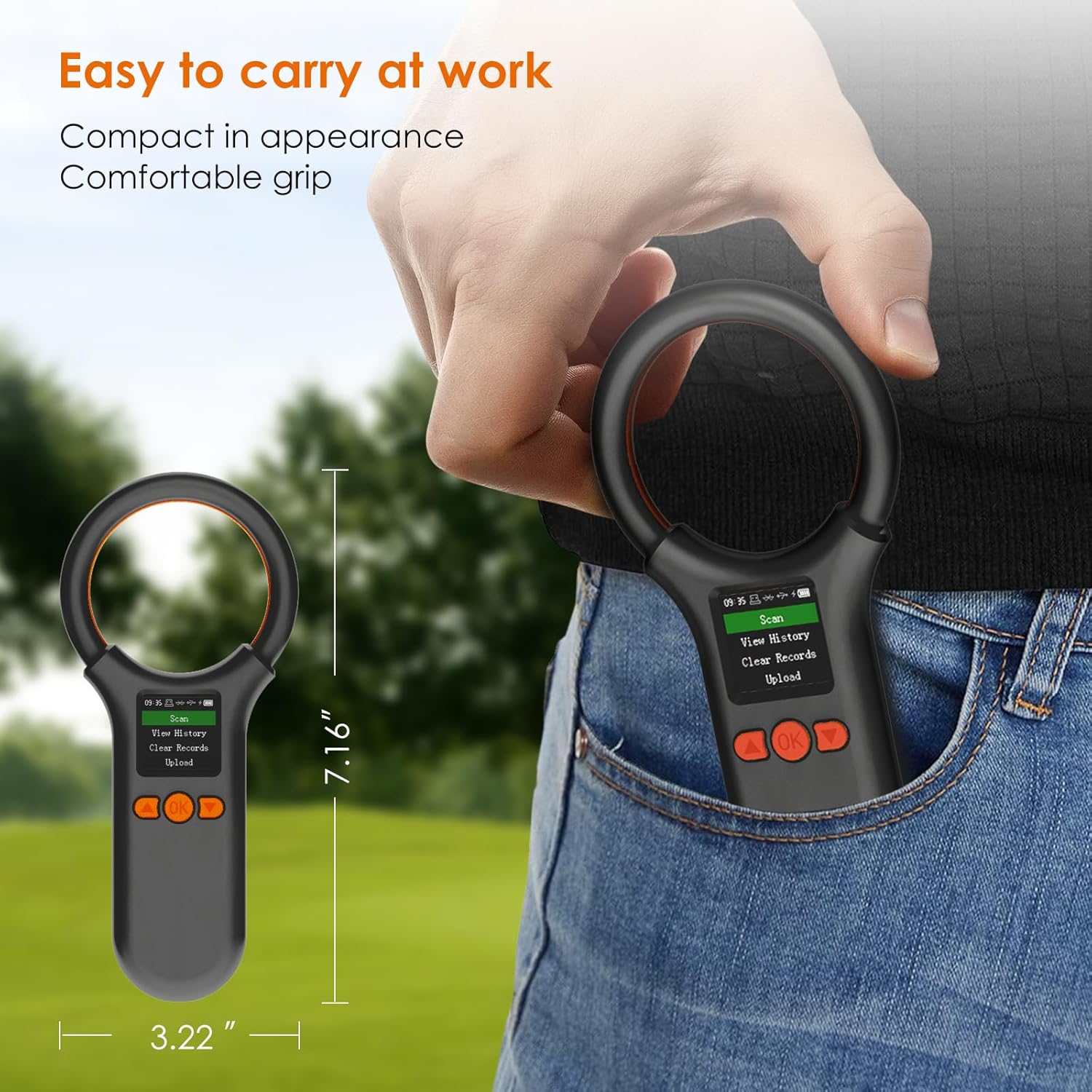 Pet Microchip Scanner Bluetooth, Animal Microchip Tag Reader Scanner, Three Ways to Connect,Upgrade TFT Large Screen, Store 500 Labels, Support to View History, Delete Records