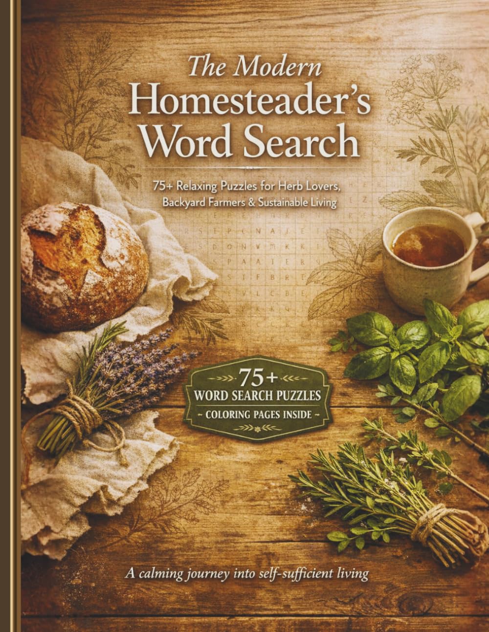 The Modern Homesteader’s Word Search: 75+ Relaxing Puzzles for Herb Gardening, Backyard Farming, Sustainable Living & Self-Sufficiency | Includes 13 Chapters with Word Searches and Coloring Pages
