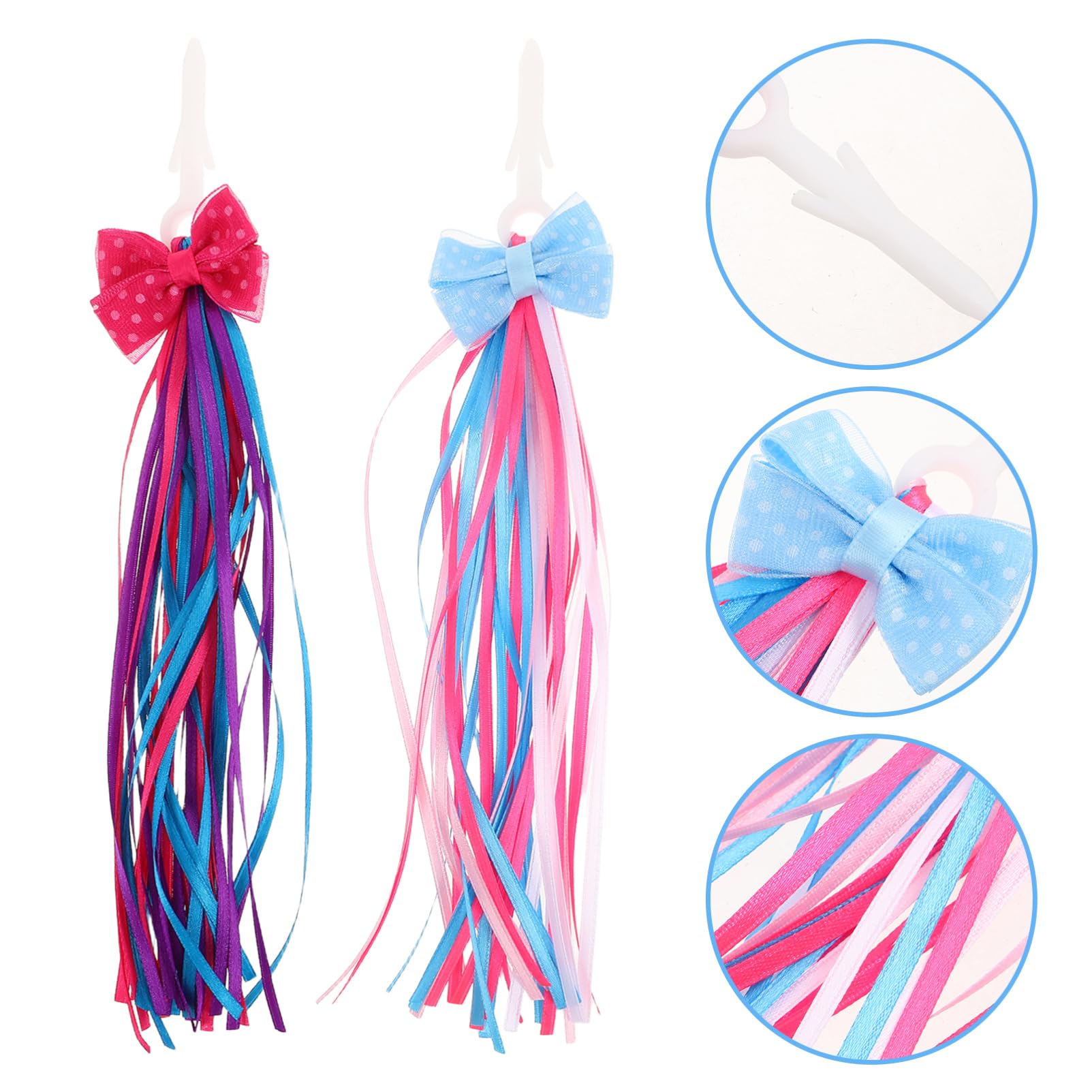 Veemoon 4pcs Bike Handlebar Streamers: Colorful Kids Bike Tassel Ribbon - Tassels for Scooter and Bicycle - Vibrant Ribbon Decorations for Boys Girls