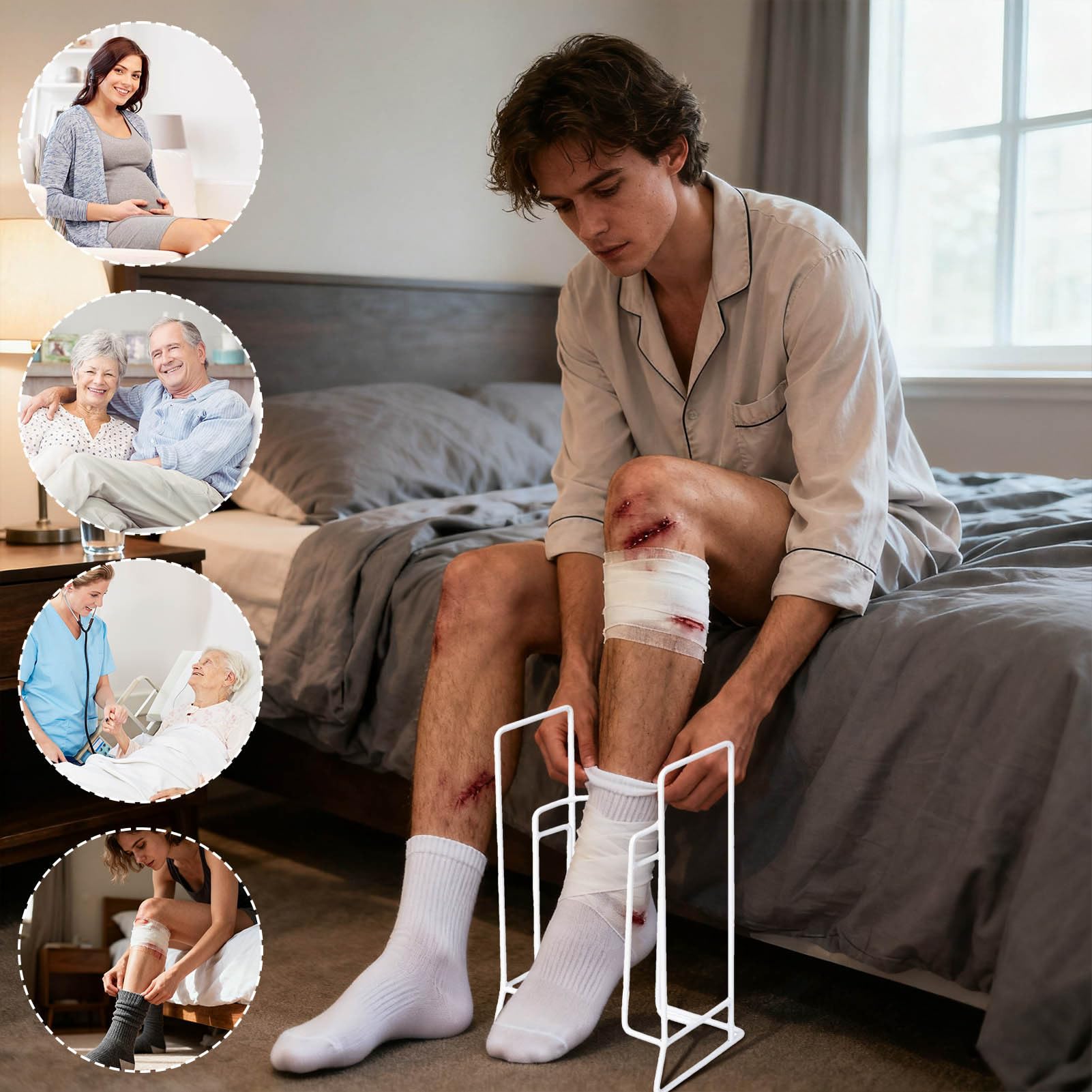 Dispositivo di per calzini, strumento per vestire calze | Per anziani e anziani, gravidanza, diabetici e adulti anziani