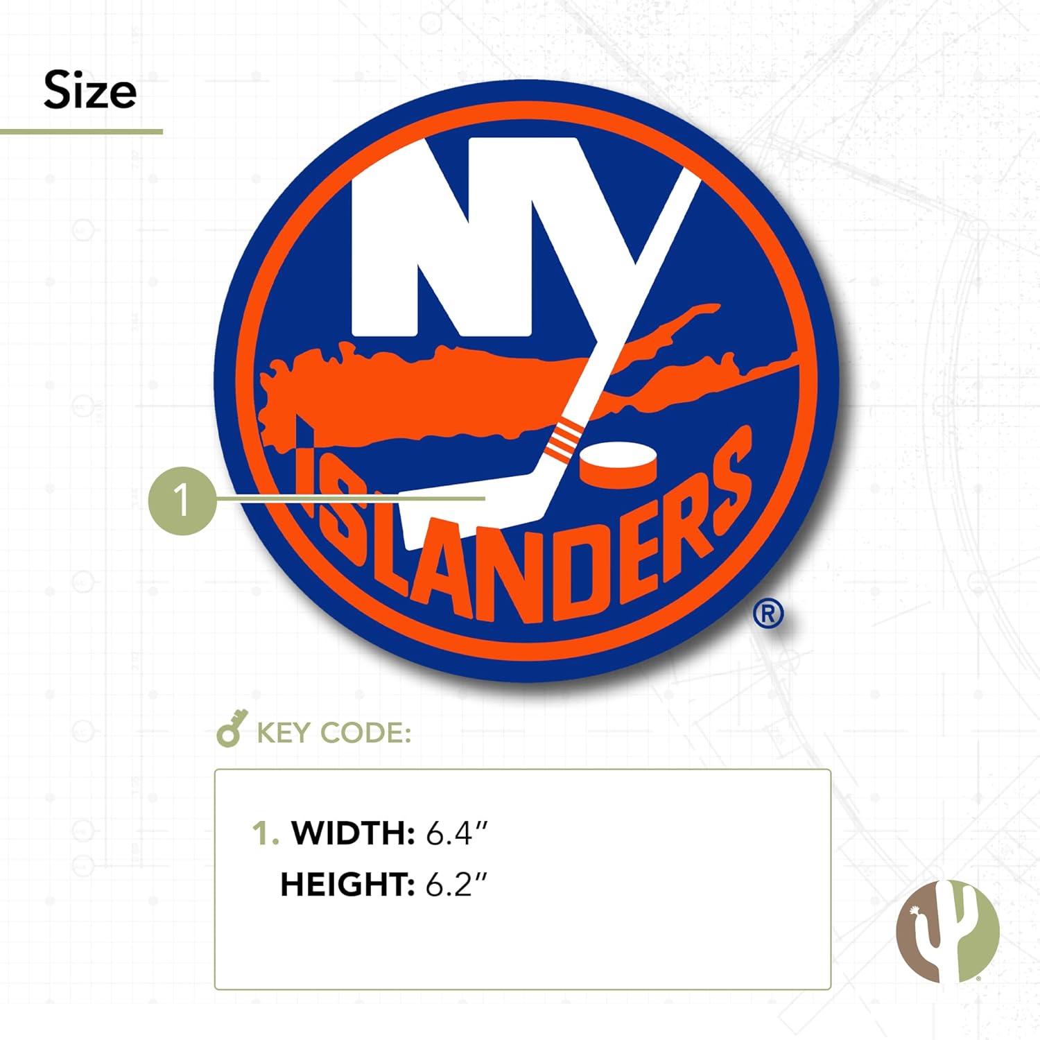 Desert Cactus New York Islanders Sticker Team NHL National Hockey League Vinyl Decal Laptop Water Bottle Car Scrapbook (Individual A) - Image 2