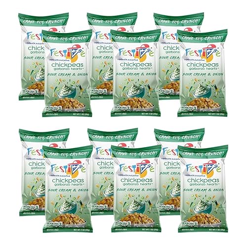 Miniatura 13 de Feel Festive - Paquete múltiple de 12 granos de garbanzo con queso nacho y garbanzo, crujientes y equilibrados sin macro nueces, sin OMG, veganos