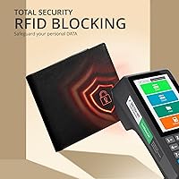 Vista 63 de Carteras RFID delgadas para hombres - Cartera de bolsillo frontal de piel genuina Marrón vintage