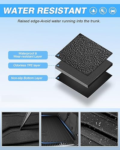 Vista 56 de Powerty Alfombrilla de maletero para Honda Pilot 2016-2021 2022, alfombrillas de carga TPE para todo tipo de clima, forro de carga para asiento