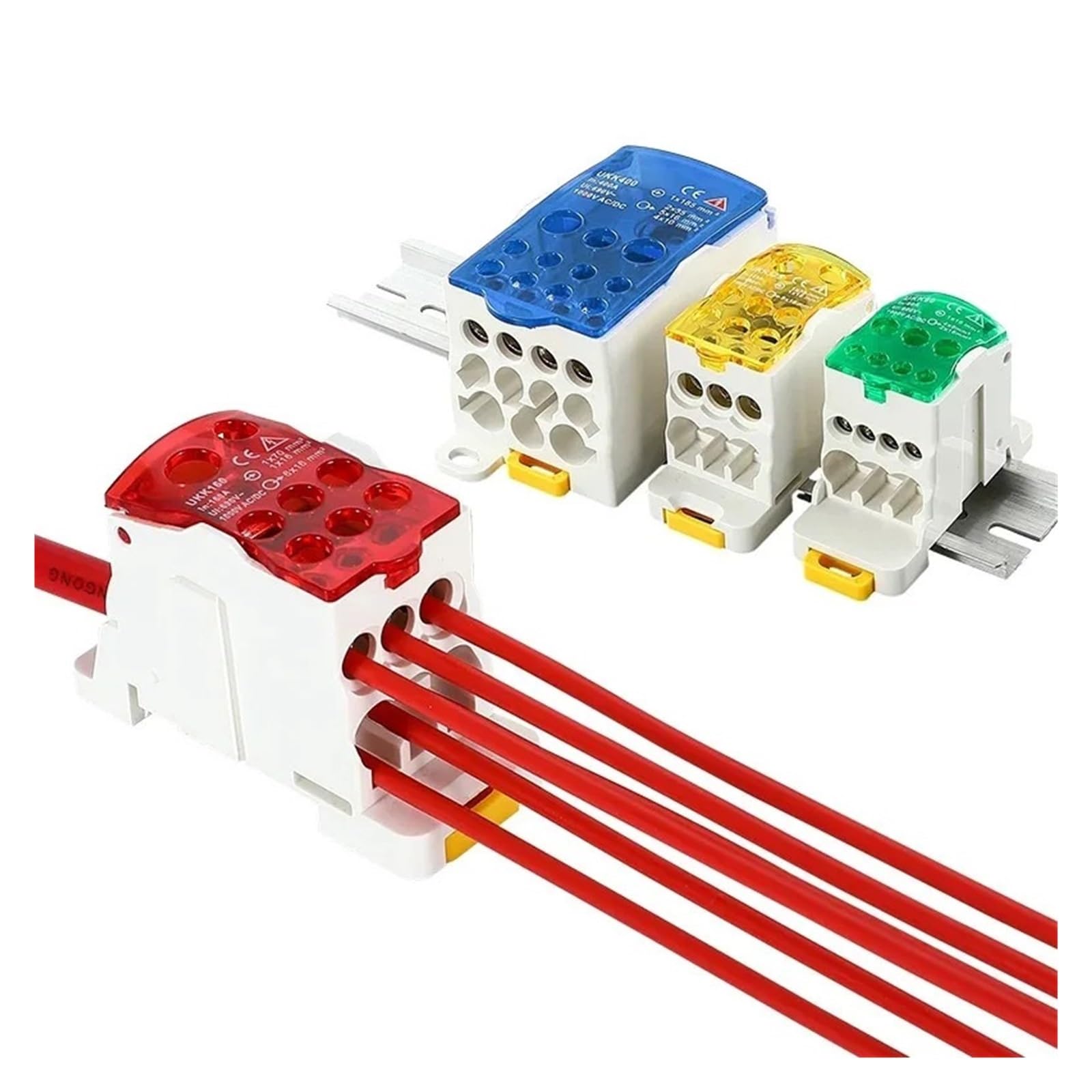 Złącze przewodu elektrycznego Jedna skrzynka rozdzielcza z wieloma wyjściami Listwy zaciskowe na szynę Din Rozłącznik połączeniowy UKK-80/160/250A400(UKK-250A red)