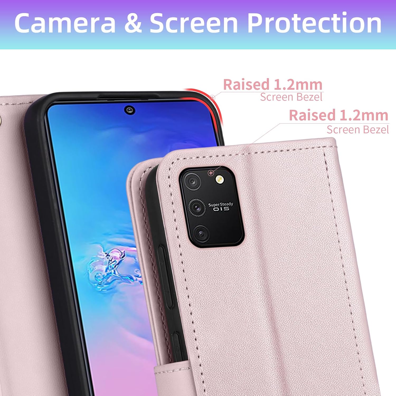 Argyle Wallet Case for Samsung Galaxy S10 Lite Stand Women Pink image 5