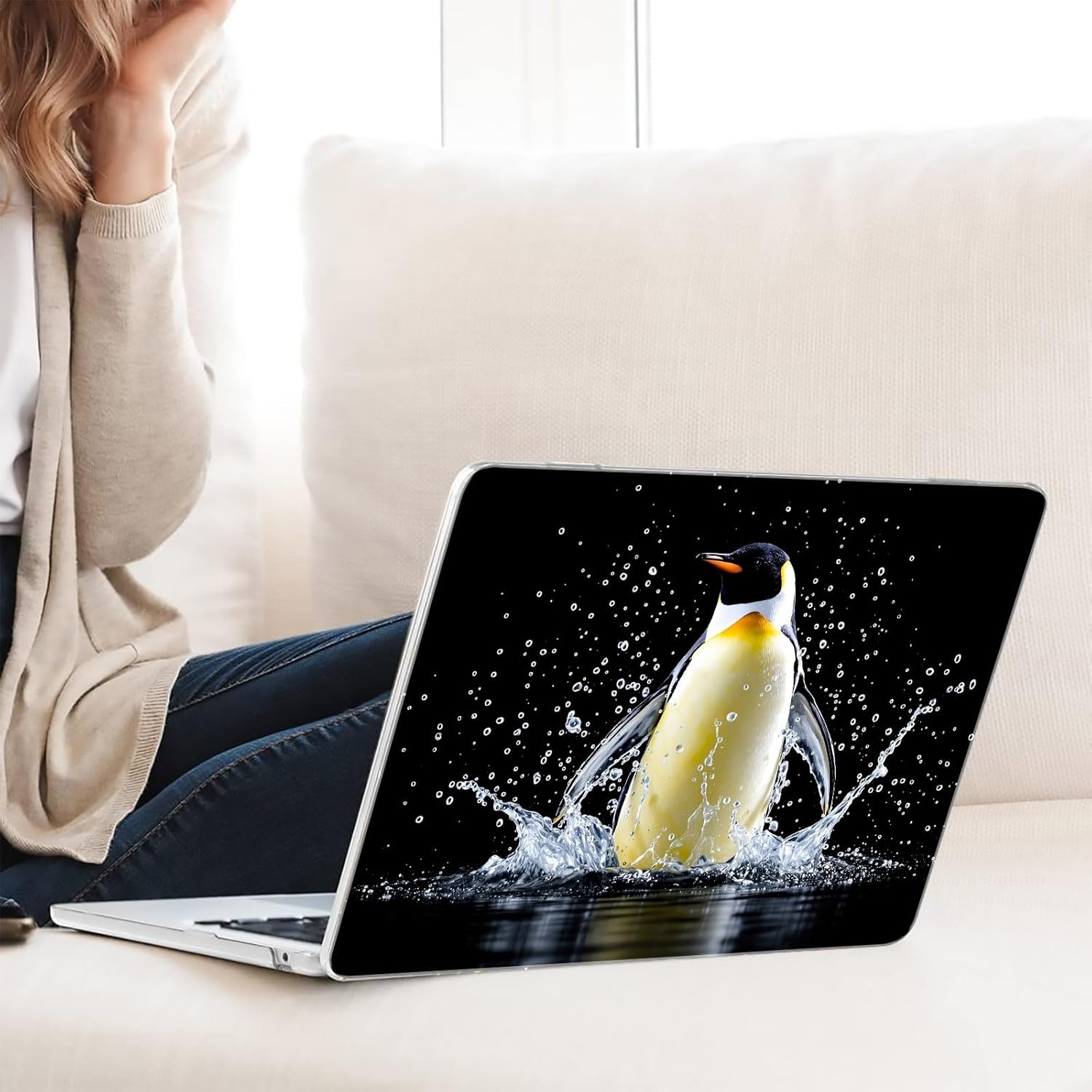 Compatible with MacBook Pro 16-inch, Hard Shell Case with Keyboard Cover and Screen Protector (A2141, 2020 2019 Release) - Penguins MC21132