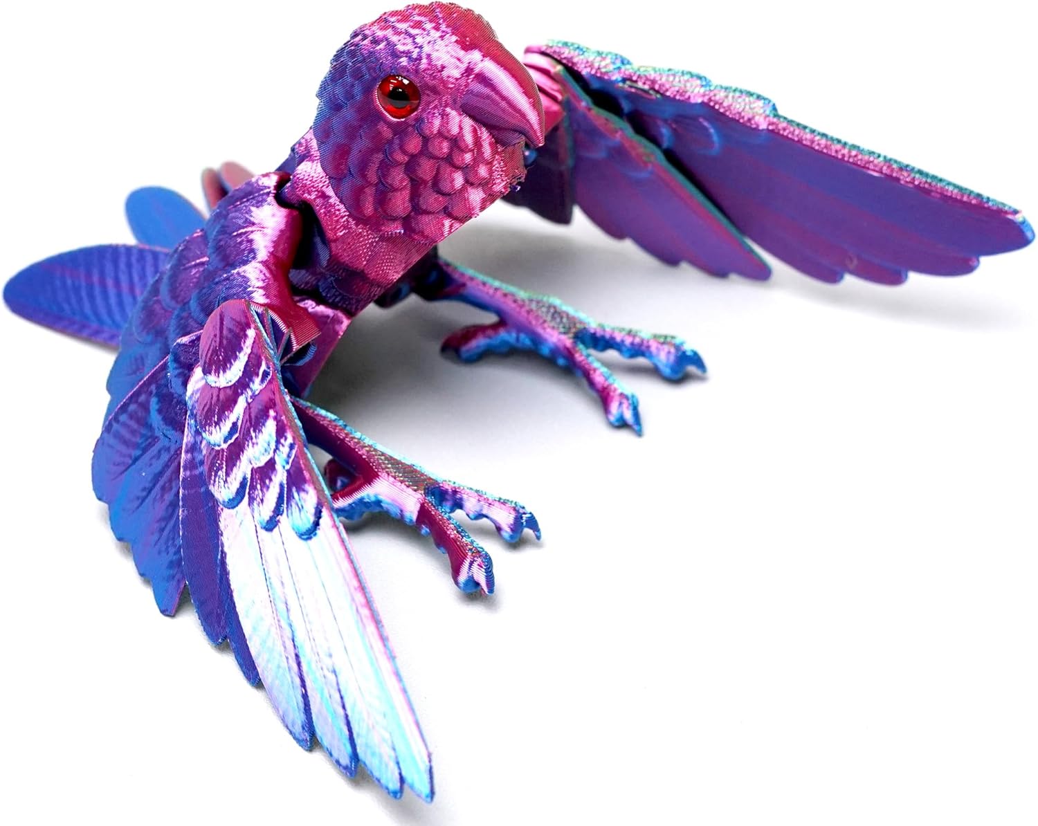 3D Printed Flexible Parrot Model,Bird with Wing,Movable Joints,Home Office Decor,Interesting Toys for Autism/ADHD,Festival Gifts toco,Fidget Toys, Executive Desk Animals Toy (ColorfulA)