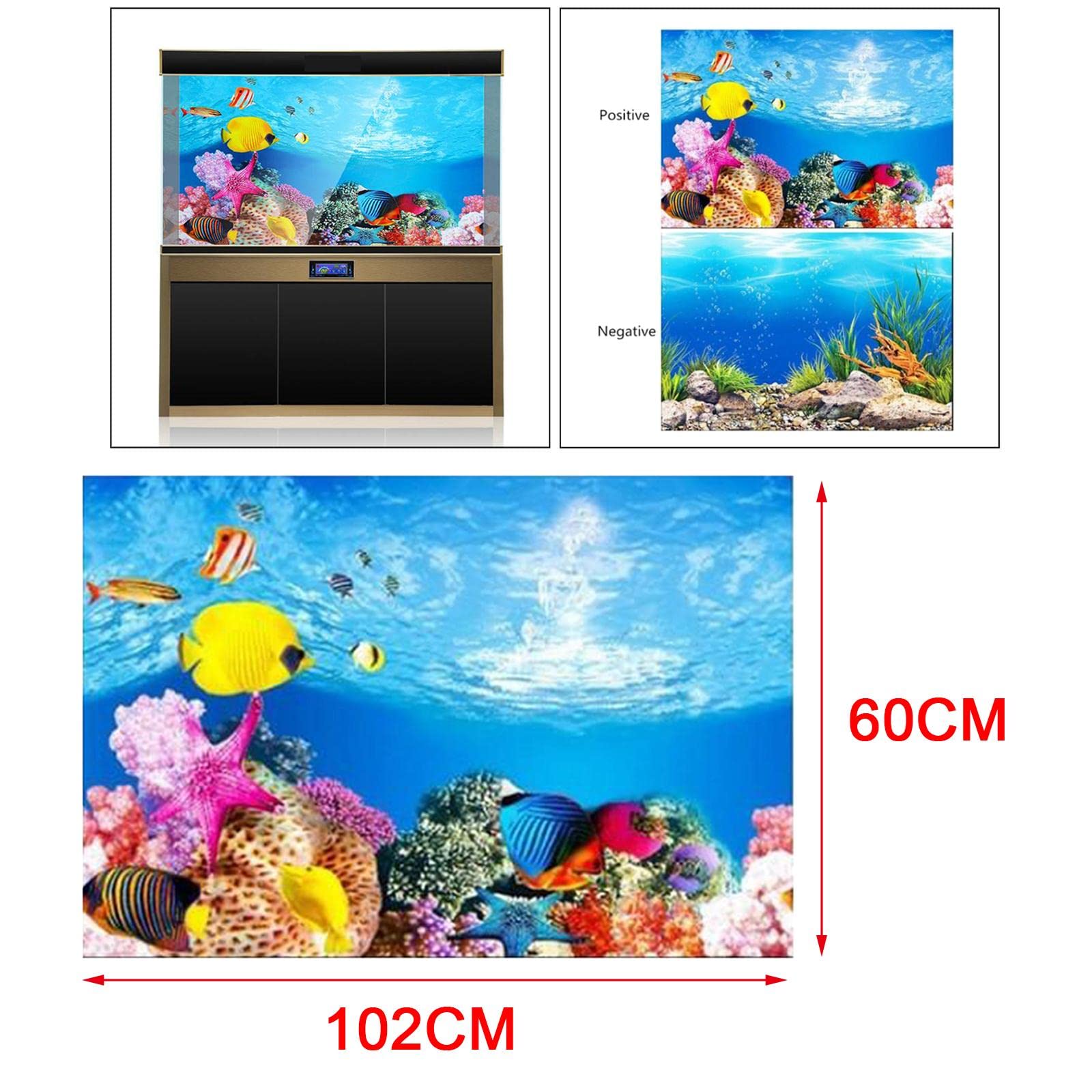 Poster Aquarium Sticker Aquarium Poster Image Décoration PVC Autocollant Doubleface Convient pour Bureau