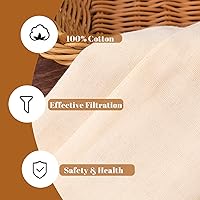 Vista 2 de 3 paños de queso, grado 100, 20 x 20 pulgadas, paños de queso con dobladillo para colar, 100% paños de muselina reutilizables sin blanquear