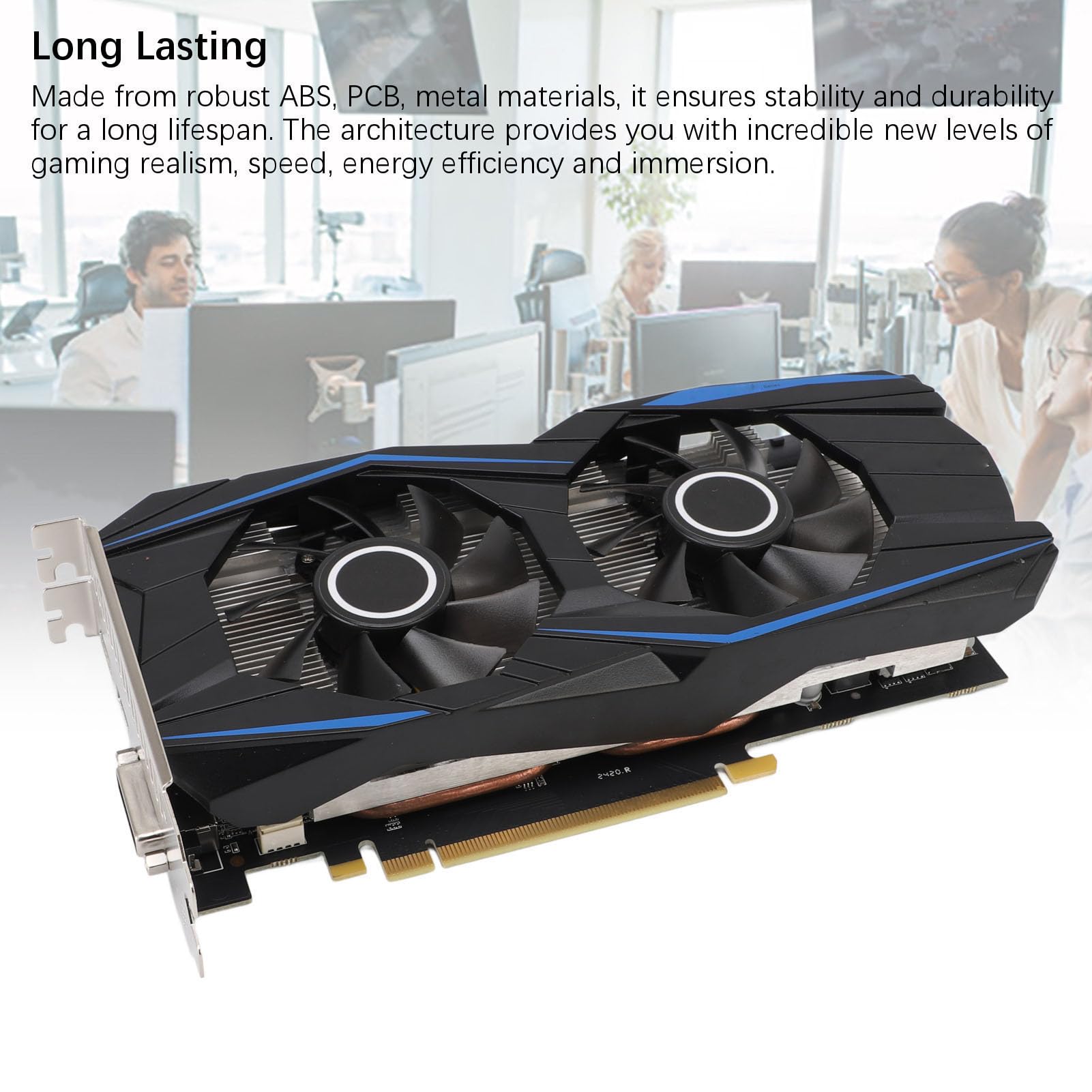 Cuifati 128 -bitowe 4 GB GDDR5 Karta Graficzna Karta Graficzna z 2 Wentylatorami 1140 MHz prędkość GPU 7012 MHz dla Gładkich Gier 4K PCI Express 3.0
