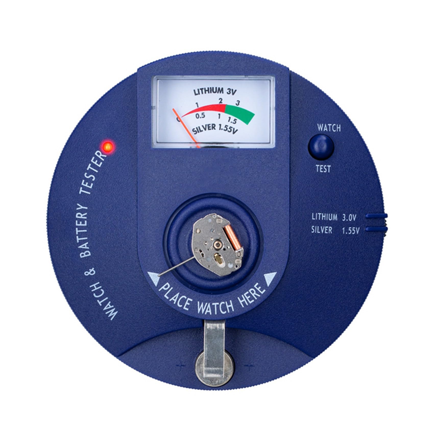 2X Testeur de Mouvement à Quartz, Testeur D'Impulsions de Batterie de Montre de Type Circulaire et Analyseur de Batterie de Pile Bouton 1,5 V 3 V