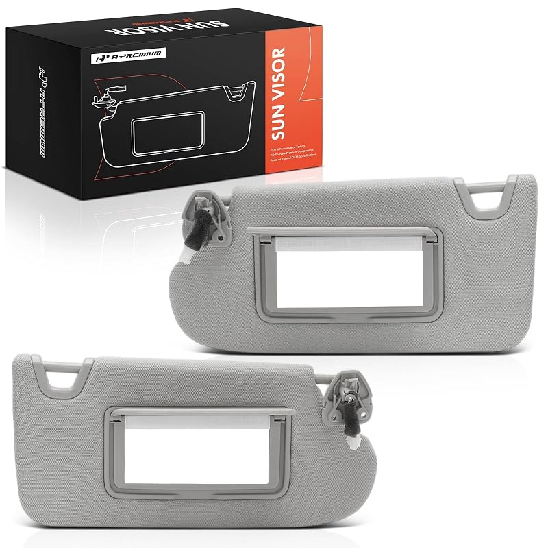 A-Premium Par de Para-Sóis Cinza com Espelho e Iluminação para Nissan Altima 2013–2018