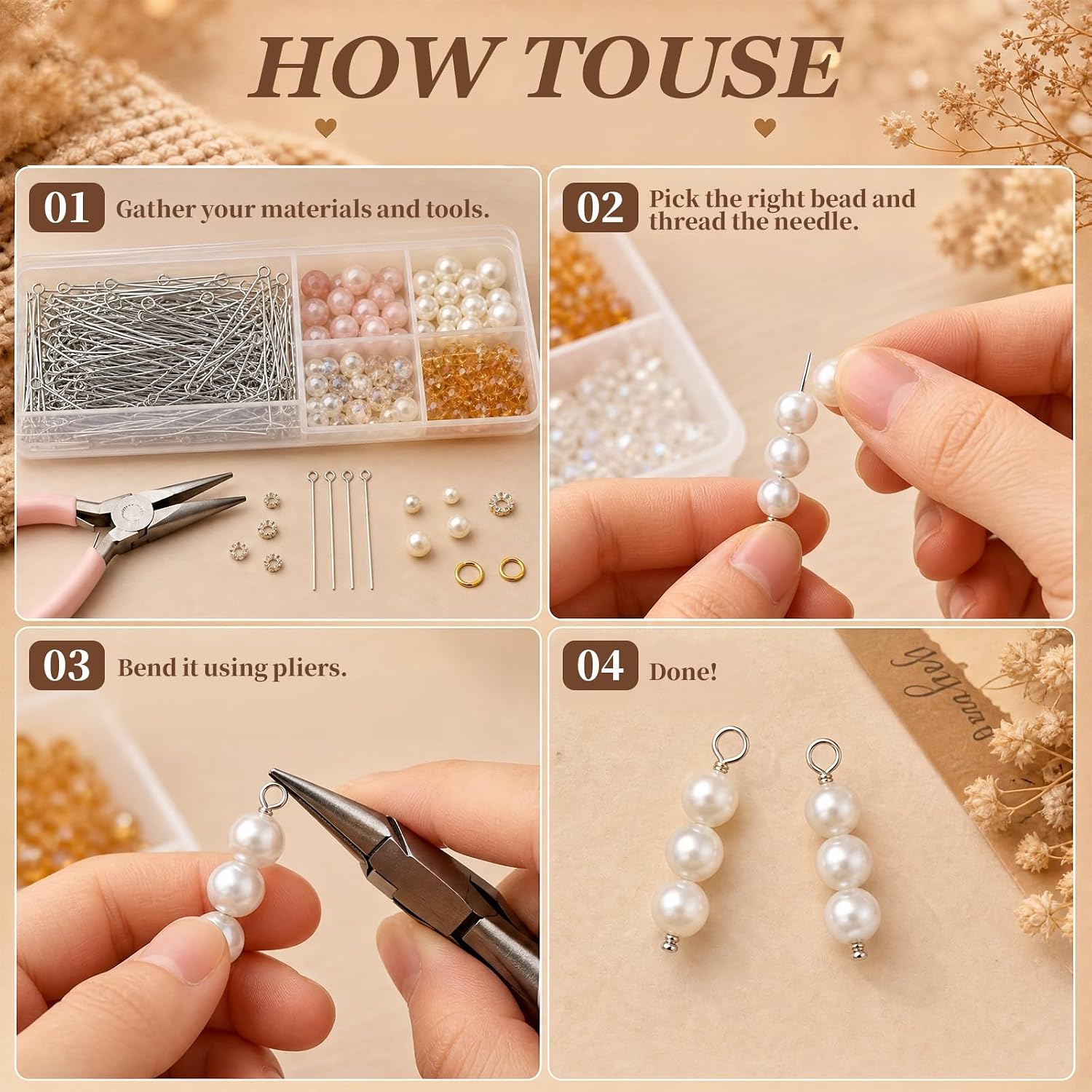 400PCS Stainless Steel Eye Pins for Jewelry Making 1.6'' Open Eye Head Pins