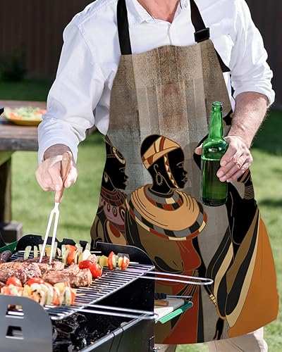 Miniatura 5 de Native American Indian Bib Aprons for Women With Pockets, Waterproof Canvas Chef Kitchen Cooking Apron for PaintingHair StylistNail Technician,