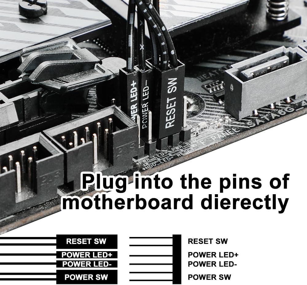Connecting front panel cables to motherboard