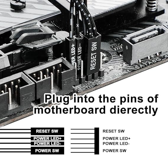 Computer PC Power Button, Desktop Power Button PC External Power Button with 4 Port USB 3.0 Hub