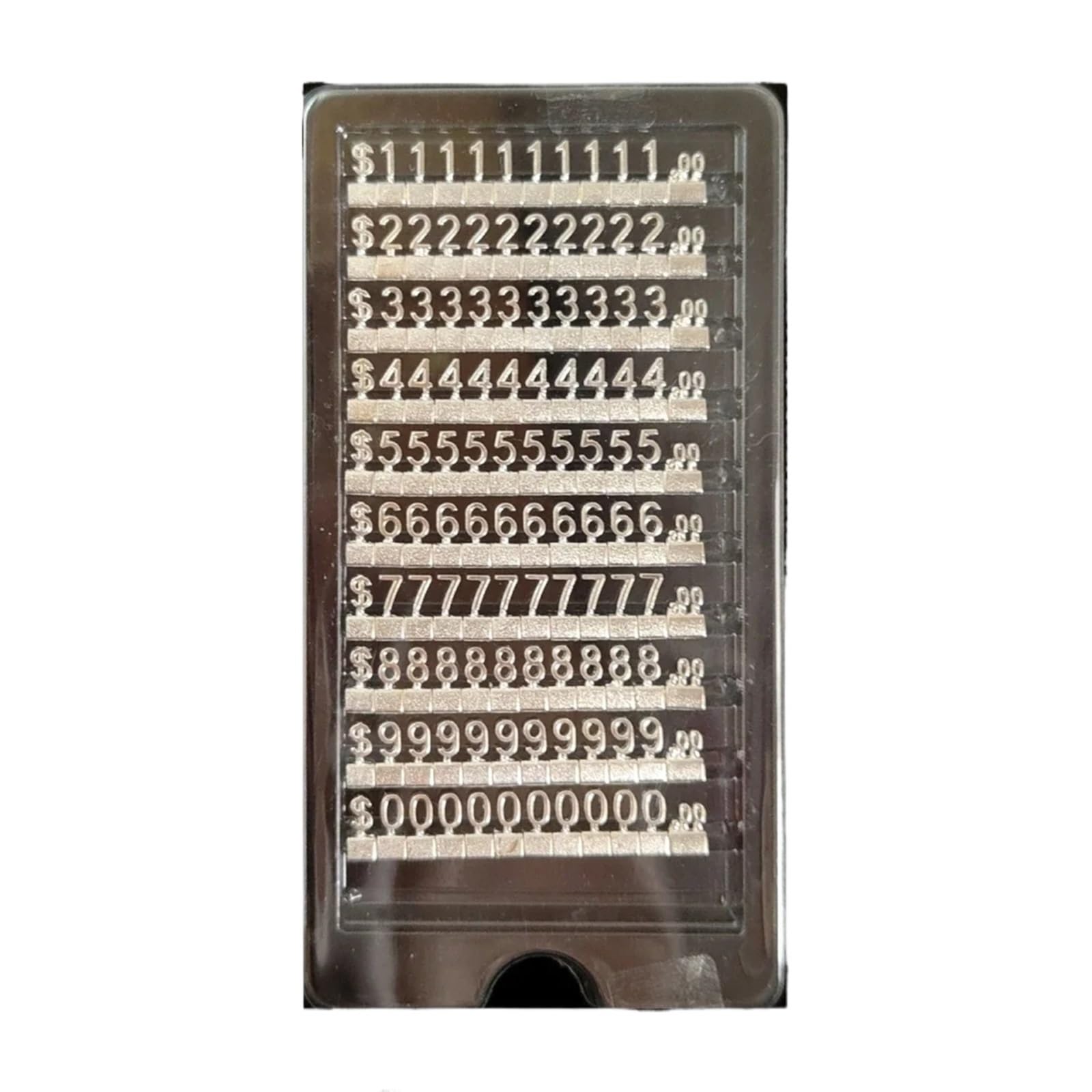3D-Kombinierte Preisschilder aus Metall, Zahlen, verstellbares Display, Euro-Pfund-Dollar-Etikett, Währungssymbol, Schmuck, Uhr, Telefongeschäft (Dollar Silver)