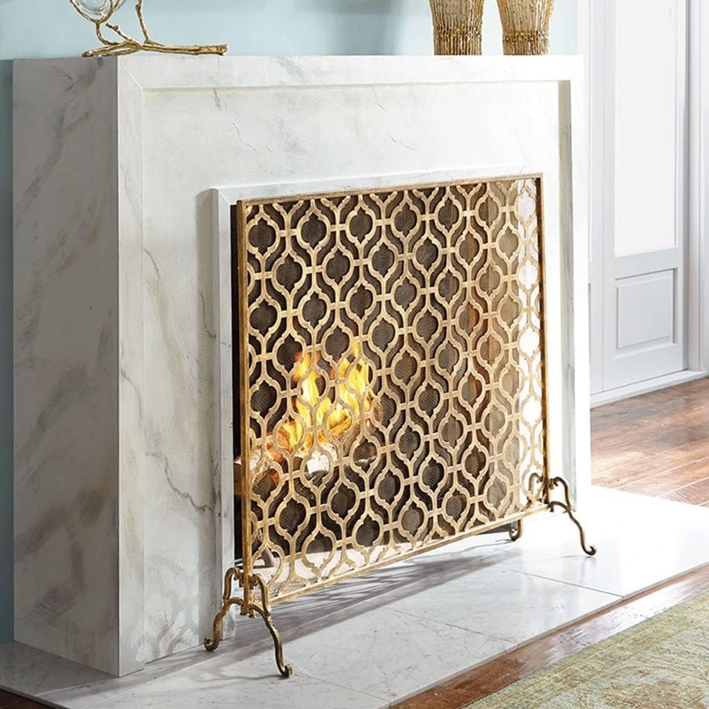 Fireplace Screen Spark Guard Free Standing Spark Guard Panel Fireplace Screen Spark Screen Retro Wrought Iron European Style Fireplace Compartment Fire Screen Fireplace Accessories Metal Fireplace Scr