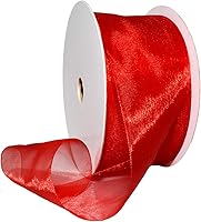 Vista 75 de Morex Ribbon 91803/100-609 Cinta de nailon Organdy, 5/8 pulgadas por 100 yardas, color rojo
