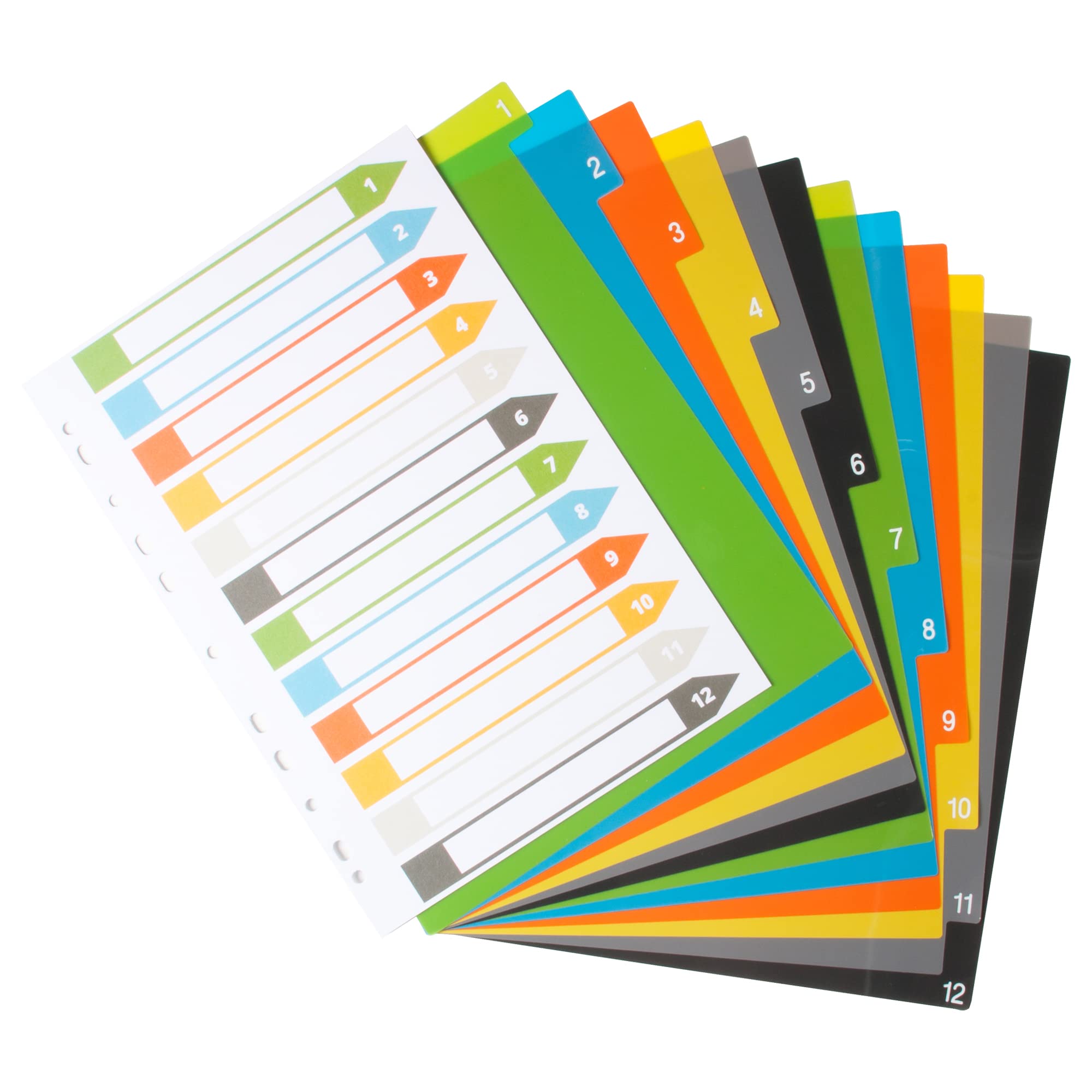Eco Eco A4 File Dividers 5 Part Index Plastic Colour Tabs 50% Recycled X 1 Set - Foto 6