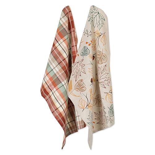 DII Fall Basics Kitchen Dishtowel Collection Printed & Plaid Fall