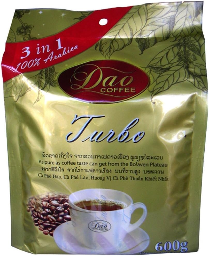 100% Arabica Dao Instant Coffee Turbo 3 in 1 Coffee Sticks 0.70ozx30sticks