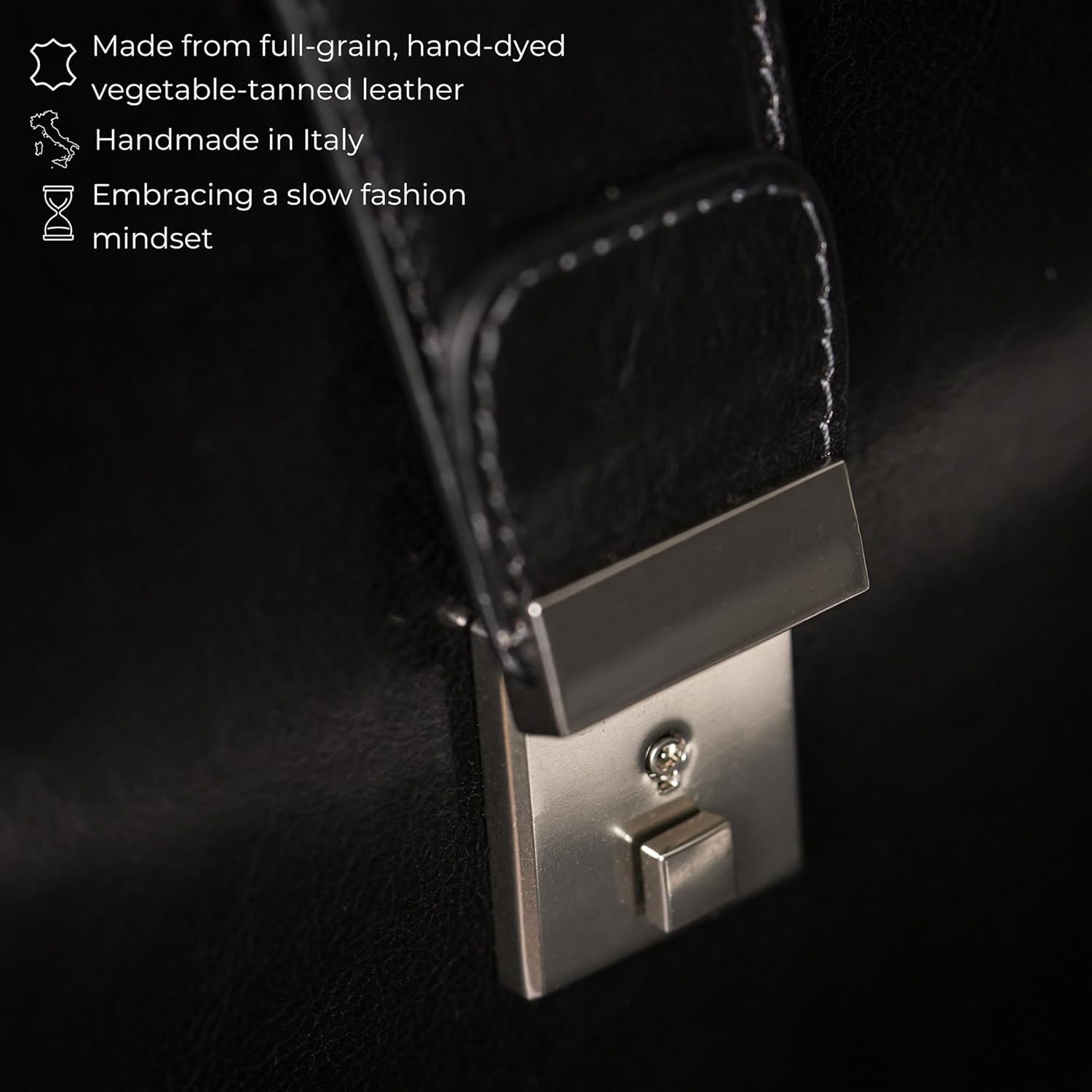 Time Resistance Leather Lawyer Briefcase - Italian Handmade Laptop Briefcase for Men and Women - Attache Case - Doctor Bag - Image 4