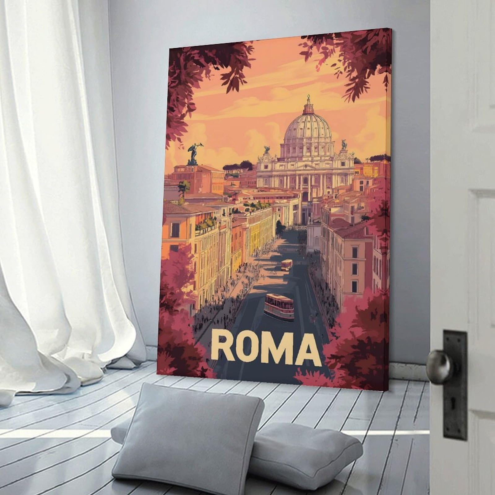 Junmoney Rome Cityscape Wall Picture Print 20x30inch(50x75cm), for Home Walls, Creative Rooms Or Shared Spaces, Stylish Home Artwork for Focal Walls