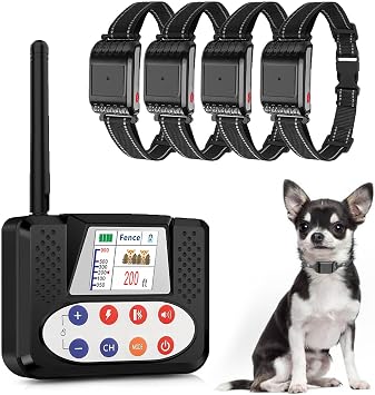 For4dogs,HOFCIOYT Upgraded Electric Wireless Dog Fence, Pet Boundary Containment System for Stubborn Dogs, with Remote Training Dog Shock Collar, Range 50-990 ft, Adjustable Warning Strength,for All D