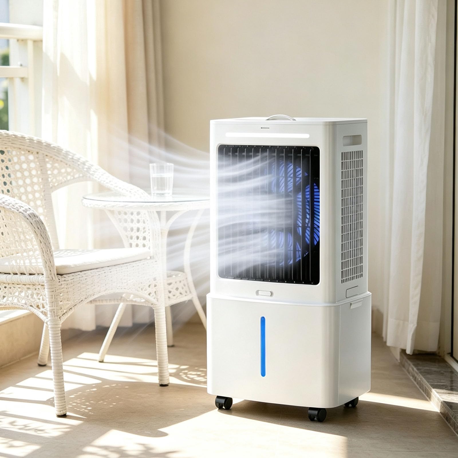 JGJSQYY Windowless Portable Air Conditioner, 3-In-1 Swamp Cooler with 25 L Water Tanks, Evaporative Air Cooler with Remote, 3 Speeds, 12H Timer, Ice Packs, for Indoor Home Office